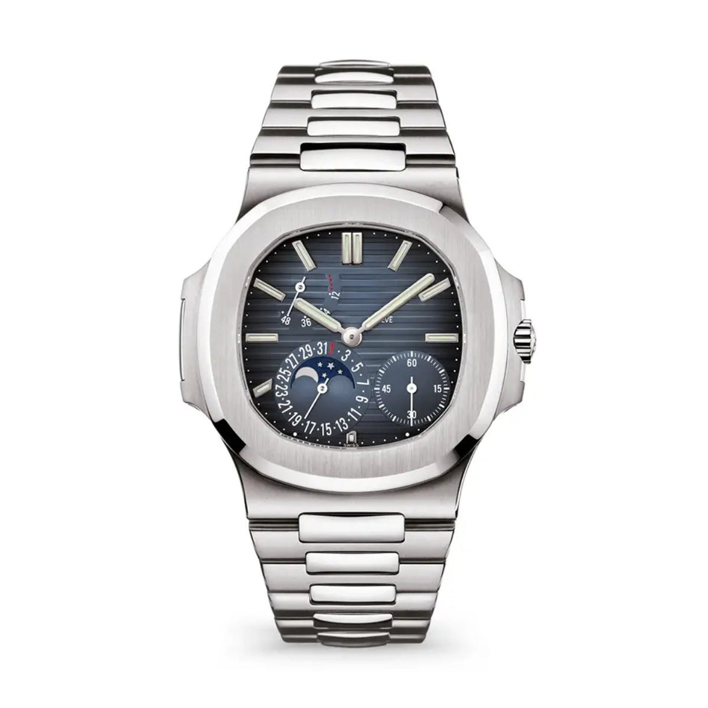 Nautilus Stahl Blaues Zifferblatt Mondphase 5712/1A-001