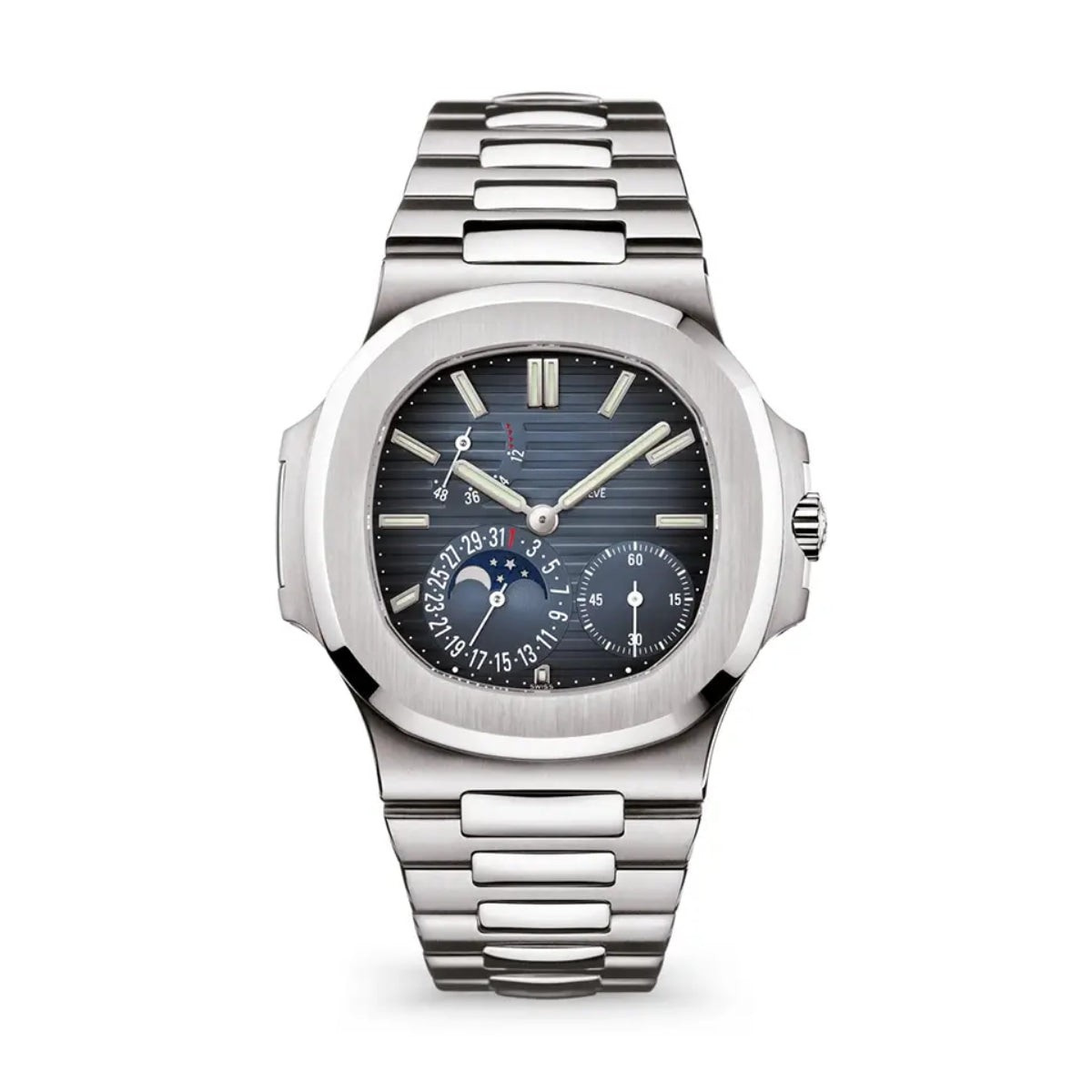Nautilus Stahl Blaues Zifferblatt Mondphase 5712/1A-001
