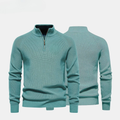 Zip Zopfstrick Woll-Pullover
