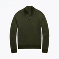Waschbarer Woll-Pullover Mit Viertel-Reißverschluss