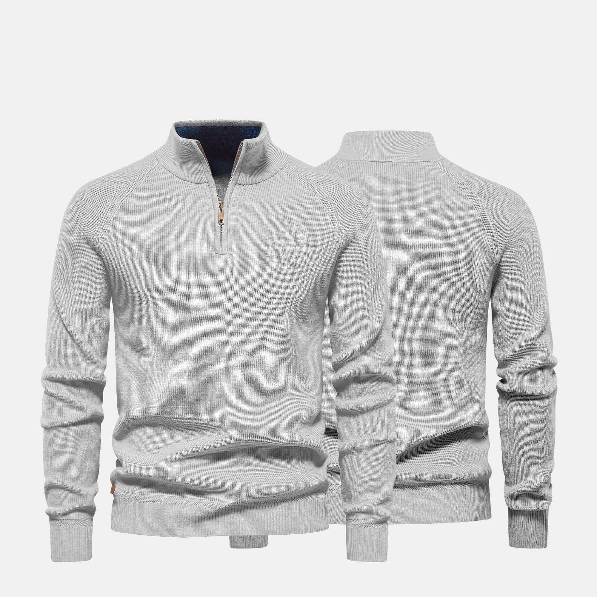 Gerippter Zip-Pullover Premium