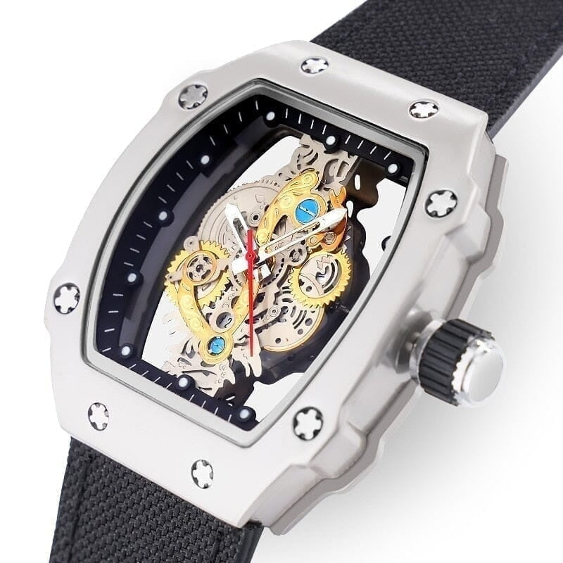 Skeleton Mech Herren-Armbanduhr Mit Skelett-Zifferblatt