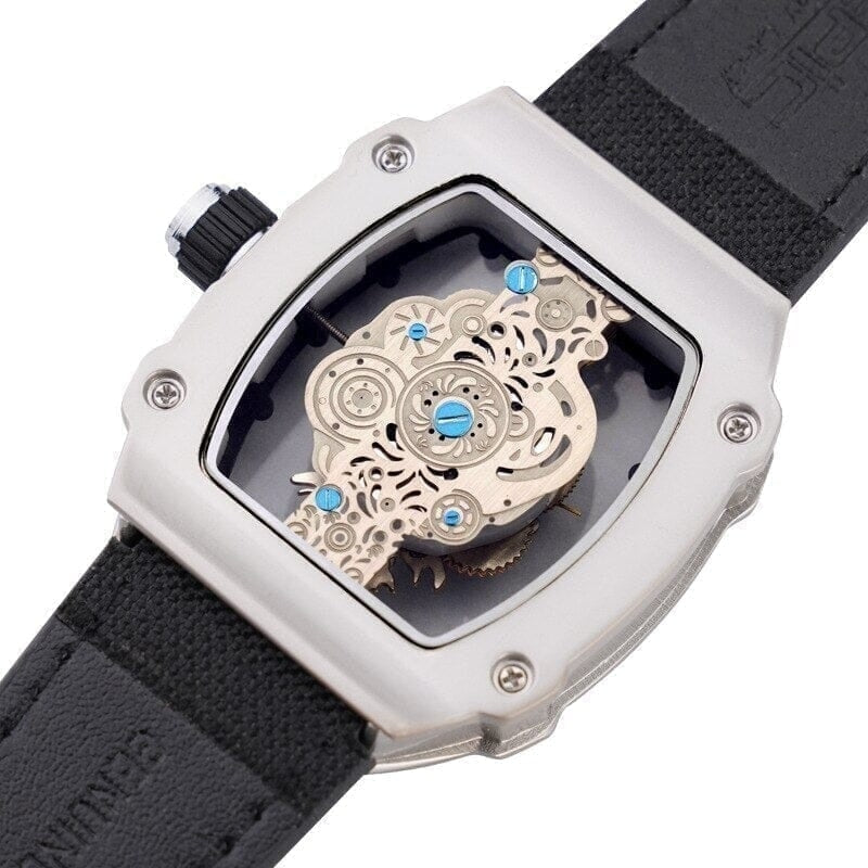 Skeleton Mech Herren-Armbanduhr Mit Skelett-Zifferblatt