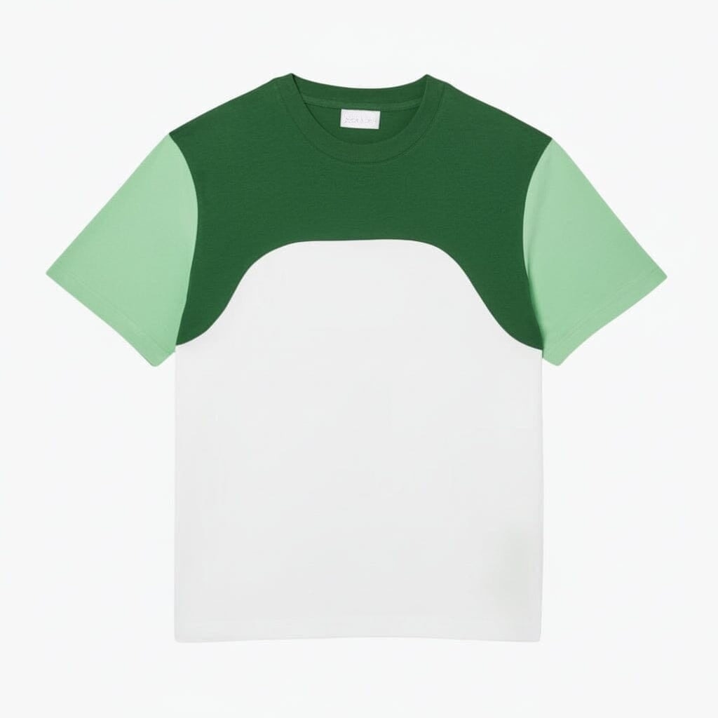 Baumwoll-Jersey T-SHIRT Mit Colour-Block Design
