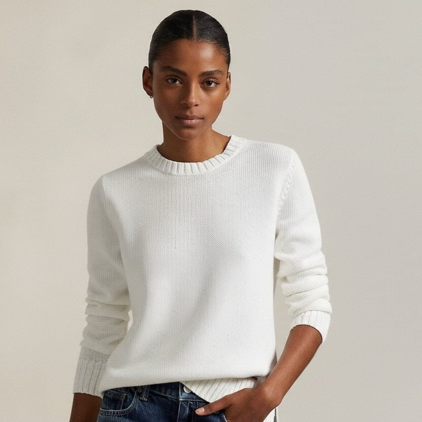 Polo Bear Pullover Mit Rundhalsausschnitt Aus Leinen-Baumwoll-Mix