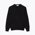 Einfarbiger Baumwoll-Pullover Mit V-Ausschnitt